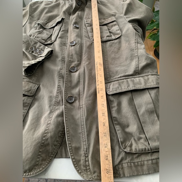 Banana Republic Safari Green Vintage Military Jacket Utility Cotton Zip & Button - Picture 6 of 15